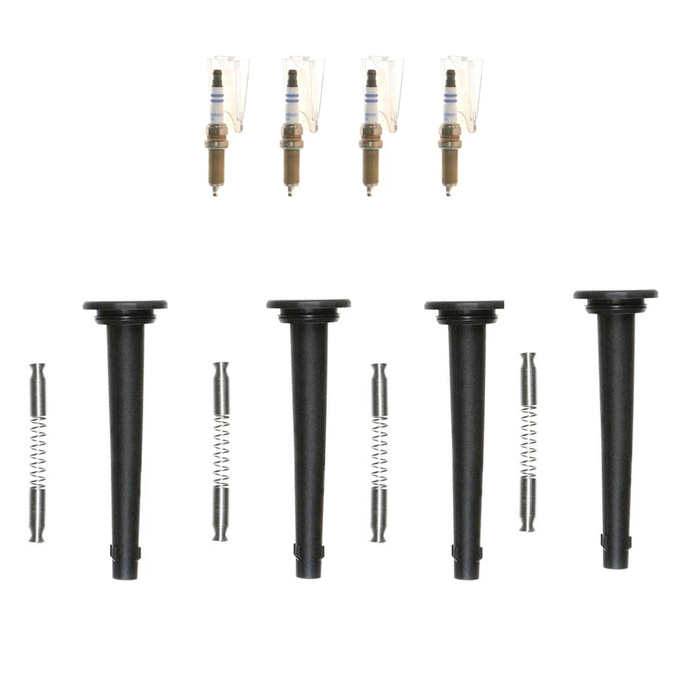 博世 4 双铱火花塞和电装点火线圈靴适用于 Sentra 2.0L L4 — 第 1/1 张图片