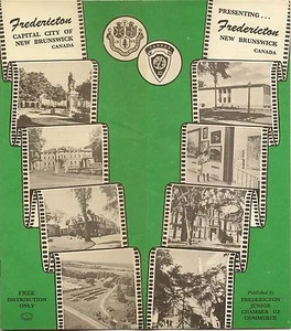 1962 Street Map Brochure FREDERICTON New Brunswick Canada York County Craftsmen - Picture 1 of 2