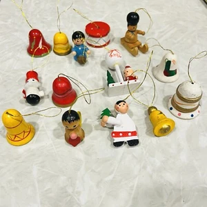 Vintage Wooden Christmas Ornaments Handmade DIY MISC. Figures 14 Pcs. - Picture 1 of 4