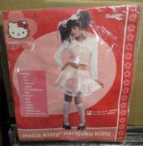 Licensed Hello Kitty Cosplay Anime TEEN JUNIOR GIRLS HARAJUKU KITTY COSTUME - Picture 1 of 3