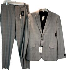 Men’s EXPRESS 2-Piece Suit Blazer Jacket 42R & Pants Grey/Periwinkle 30 32