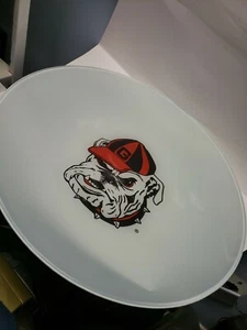 NIB University of Georgia Bulldogs 16" Opaque Glass Platter Armstrong Glass - Picture 1 of 7