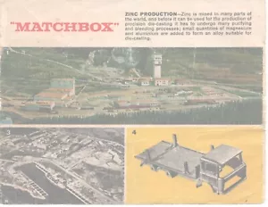 Partial Matchbox Flyer Zinc Production Vintage - Picture 1 of 2