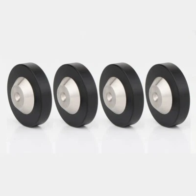 PREFFAIR 4PCS 39x13mm Stainless Graphite Speaker Isolation Spike Feet Mat Floor Base Pad