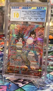 CGC Perfect 10 SS4 Son Goku SS4 Vegeta In It Together Dawn Z-Legends Pre-Release - Picture 1 of 3