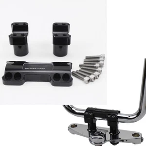 1.25" Handlebar 2.4" Tall Black Riser for Harley Dyna FXST FLSB FXRT FXDL - Picture 1 of 7
