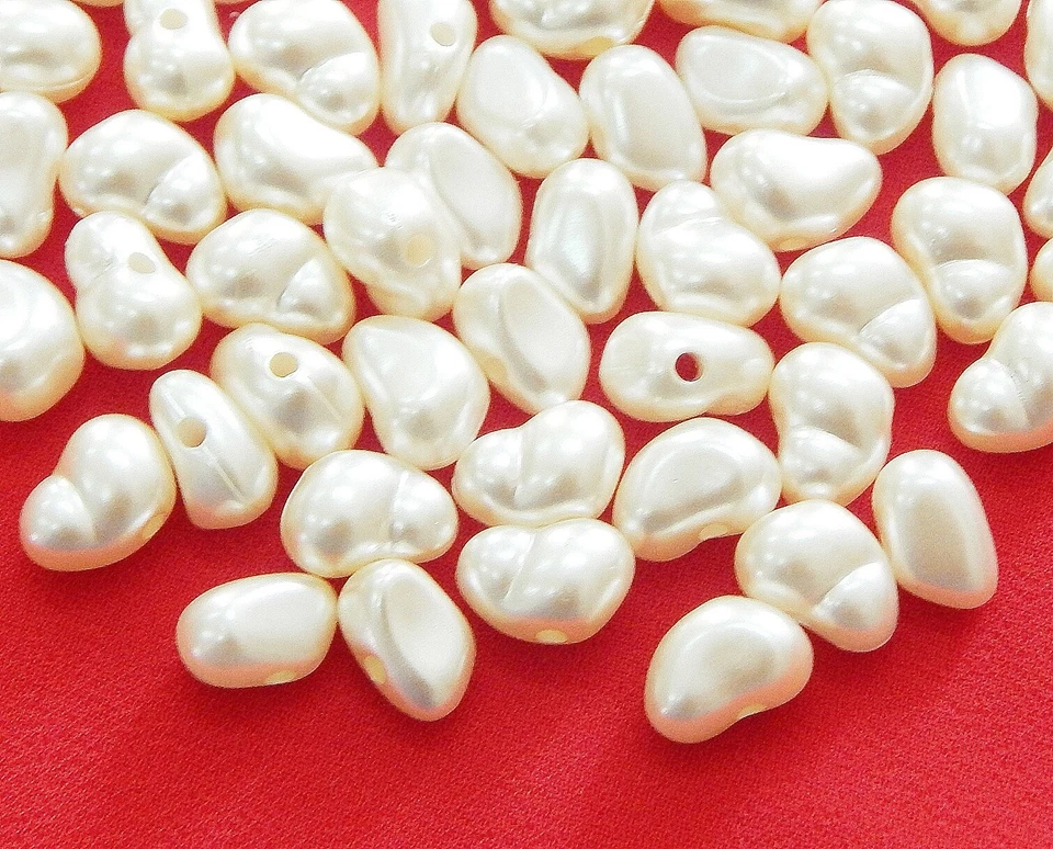 200stk Wachsperlen 6mm Zuchtperle Creme Nugget Acryl Schmuck Hochzeit Deko R222 - Bild 1 von 3