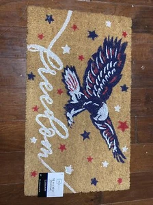 Patriotic Freedom Coir Doormat America Trump Outdoor 18" x 30". Memorial Day - Picture 1 of 4