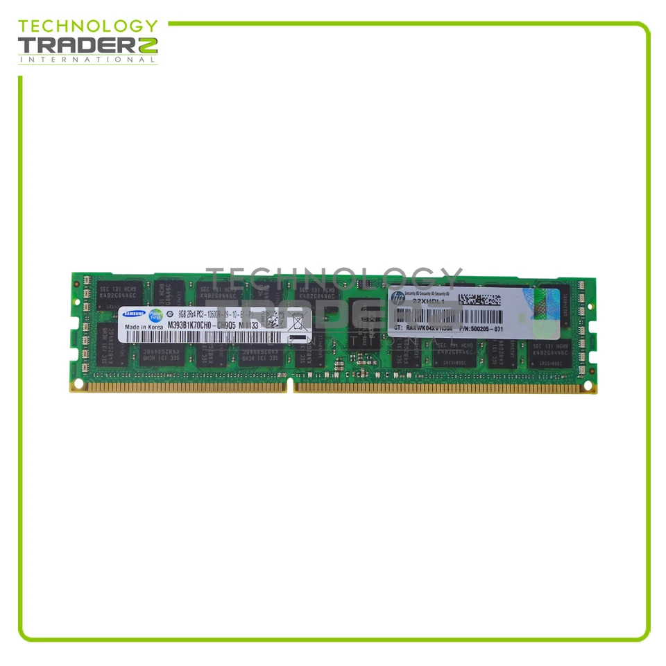 593913-B21 HP 8GB PC3-10600 DDR3-1333MHz ECC 2Rx4 Memoria 500205-171 Nuovo Altro - Immagine 1 di 1