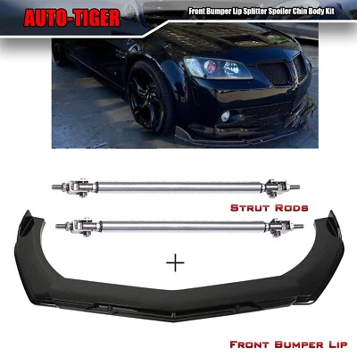 Kit de alerón divisor de parachoques delantero negro brillante para Pontiac G8 GT GTO Foto 1 de 4