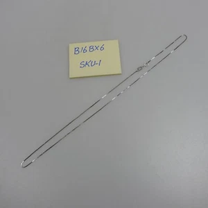 Chain 14K White Gold Box,  16" Long with Springlock Clasp. 1.5 gram - Picture 1 of 5