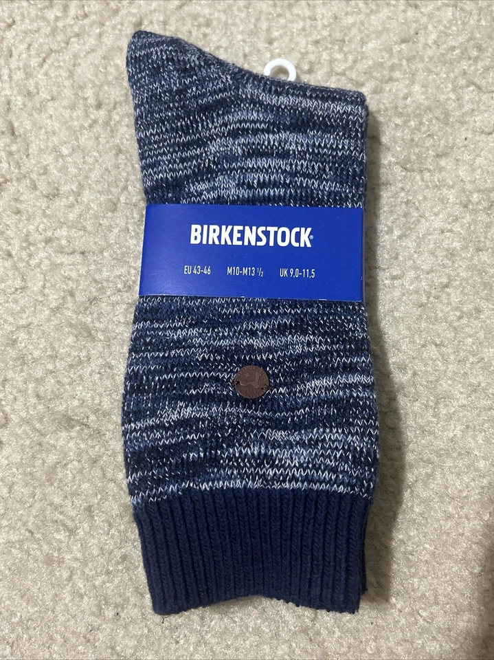 Size UK 9-11.5 Men’s Birkenstock Cotton Lycra Roma Blue Marled Crew Sock