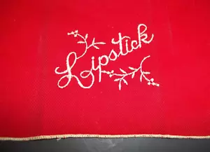 VINTAGE LADIES Red LIPSTICK Novelty Handkerchief Hanky - Picture 1 of 3