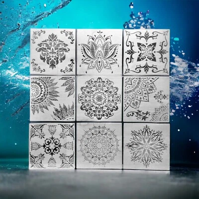 Large Wall Stencils Set of 9 Each 30cm x 30cm No 228 Also Concrete Stencils - Image 1 of 4