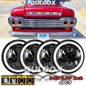 4pcs 5.75" 5-3/4 Round LED Headlights HI-LO for Ford F-100 F-250 F-350 1958-1960 - Picture 1 of 17