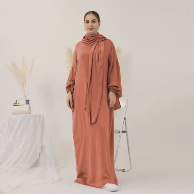 Vestido feminino árabe com capuz tradicional burca oração muçulmana Abaya Kaftan - Imagem 1 de 4