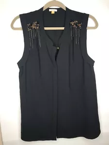 Leifsdottir Damen-Tanktop schwarz verziert Größe 6 gebraucht, in einwandfreiem Zustand - Bild 1 von 9