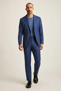Bonobos Italian Stretch Wool Flannel Suit Jacket Pants Bright Navy Men 40R 32/32 - Picture 1 of 21
