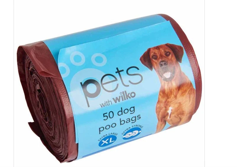 WILKO Doggy Poo Bags With Tie Handles. Large Xtra Strong Bags Packs of 50