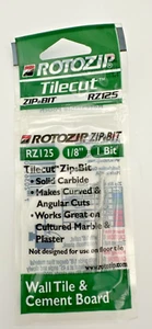 Rotozip - Tilecut RZ125 1/8" Broca de cremallera - Carburo sólido - Azulejo de pared y tablero de cemento - Imagen 1 de 3