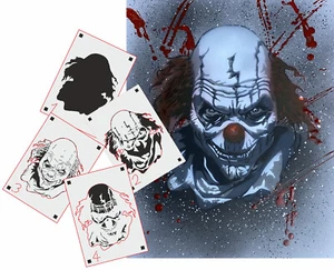 TS-008 Evil Clown Multilayer Schablone Airbrush Tattoo Vintage Shabby Wandtattoo - Bild 1 von 3