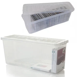 Crystal CD DVD Storage Shelf Box with Lid Plastic Clear Album Disc Protector Box - Afbeelding 1 van 9