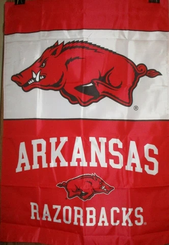 Arkansas Razorbacks DOUBLE SIDED 28 x 40 BANNER ! FREE SHIPPING ! FAST SHIPPING Cover