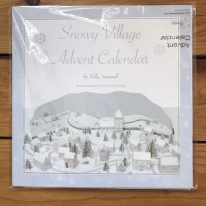 Rare British Artist Sally Swannell Snowy Village Advent Calendar - Picture 1 of 4