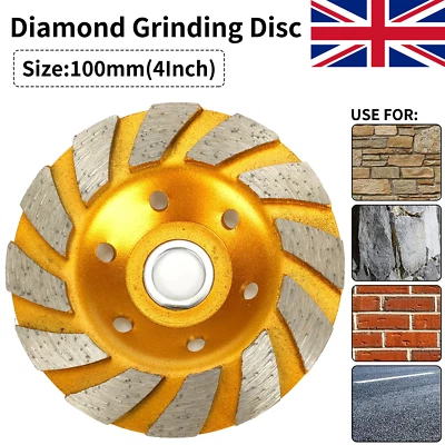 100mm*16mm Diamond Grinding Wheel Cup Grinder Disc For Concrete Marble Grinding - Image 1 of 4
