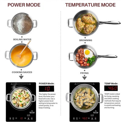 Placa de inducción portátil, quemador de inducción de vidrio completo de alta gama con sensor... Foto 1 de 4