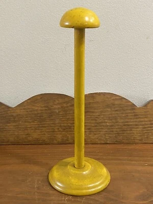 Antique vintage French yellow wooden hat stand 1950s - Image 1 of 4