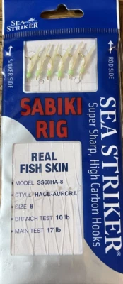 Gancho Sea Striker #SS68HA-8 Sabiki Rig tamanho 8-1pk de 6pcs-Novo em folha-ENVIO N 24HR - Imagem 1 de 2