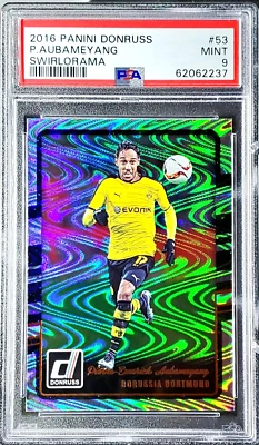 Donruss Pierre-Emerick Aubameyang Swirlorama Prizm 2016 PSA 9 ¡Como nuevo!! Foto 1 de 2