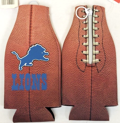 NFL Detroit Lions Football Bottle Cooler, Coozie, NEW (Football -Pack of 2) Cover