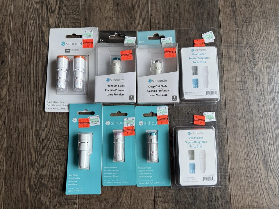 LOTE DE 8 - Cuchillas Silhouette Premium, Kraft y Automáticas - TOTALMENTE NUEVAS Foto 1 de 2