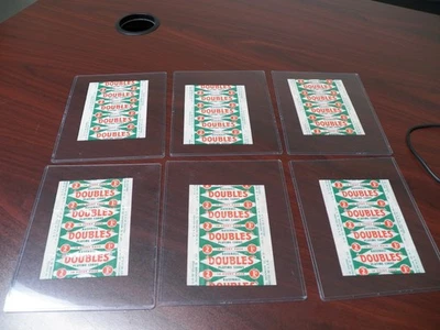 Lote de 6 envoltorios de paquete de cera de 1 centavo vintage dobles de béisbol Topps 1951 espalda roja Foto 1 de 4