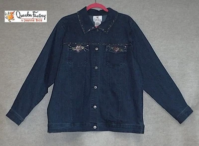 Quacker Factory Jacket Womens Large with Interchangeable Rhinestone Pockets - Image 1 of 4