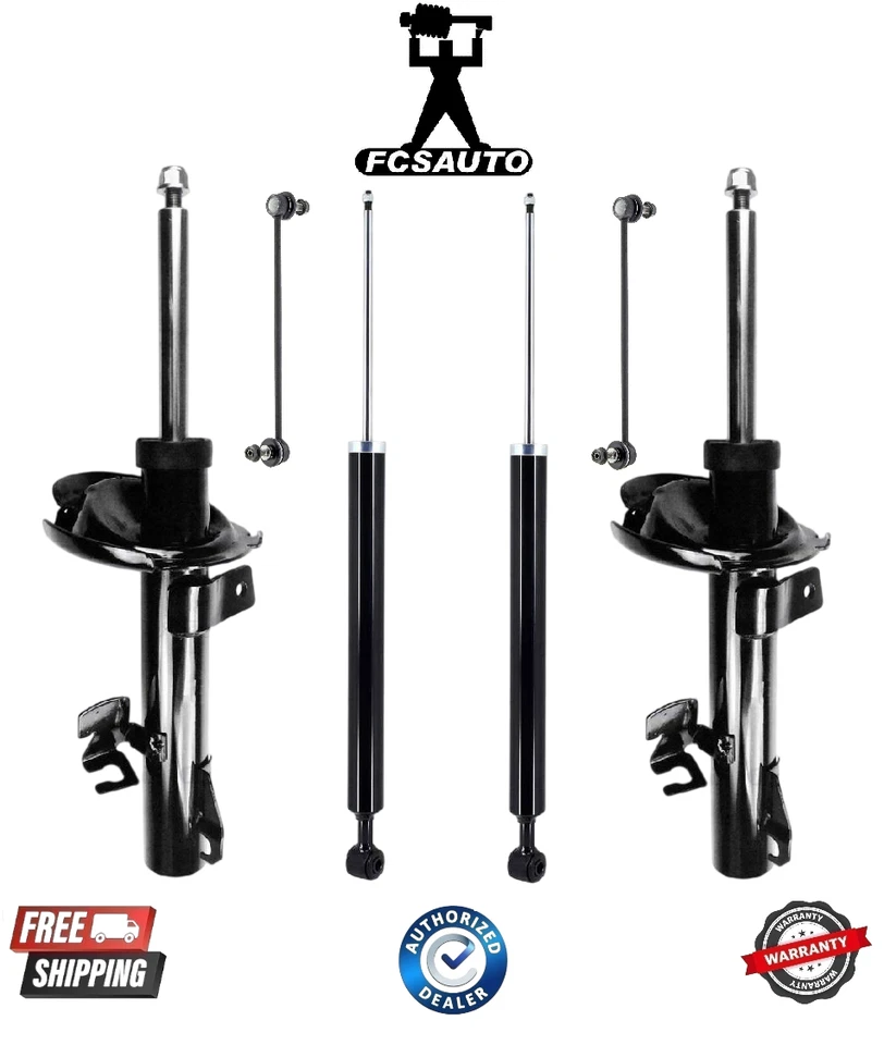 Complete FCS Front Strut & Rear Shock Absorber with Sway Bar Fits 10-13 Mazda 3 - Image 1 of 1