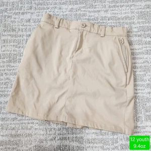 Lands' End Girls Performance Khaki Pleated Uniform Skort Size 12 - Picture 1 of 10