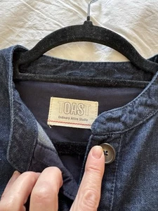 Toast OAS Workwear Grandad Denim Shirt - Blue - 10-Workwear - Picture 1 of 12