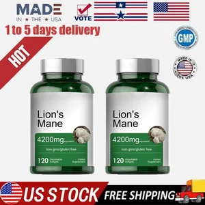 2-3 Stück Löwenmähnenpilz Kapseln | 4200mg | 120 Stück | Vegetarischer Horbaach - Bild 1 von 8