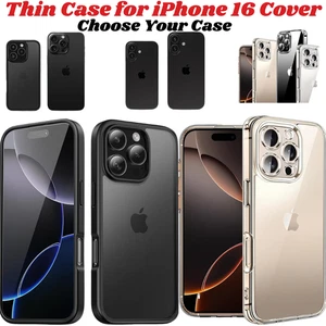 iPhone 16 Pro Max Plus Clear/Black Case Shockproof Protection Slim Thin Cover UK - Picture 1 of 73