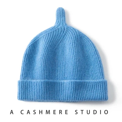 Sombrero de invierno 100 % cachemir para niños cálido unisex tejido gorro gorra para niños niñas Foto 1 de 4