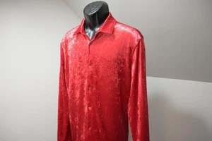 International Concept INC Red Velvet Dress Shirt Long Sleeve Mens Size Large - Picture 1 of 9