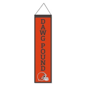 Cleveland Browns Dawg Pound 8x32 Inch Vertical Wool Embroidered Hanging Banner - Picture 1 of 4