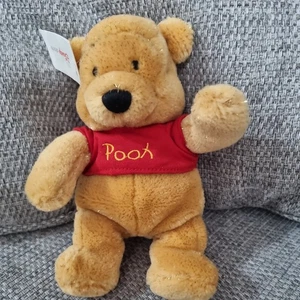 Disney Store Exclusive Winnie The Pooh Glitter Soft Plush Teddy 2002 Christmas - Picture 1 of 5