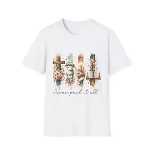 Faith-Inspired T-Shirt, Jesus Paids It All Tee, Unisex Christian Apparel - Picture 1 of 151