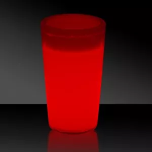 12 OZ TAZA DE BRILLO ROJO Vidrio Iluminado Juguete Fiesta Rave Brillante Barra Cerveza Neón - Imagen 1 de 1