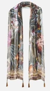 NWT $199 CAMILLA "PASSPORT TO PARADISE" FLORAL SILK LONG SCARF BELT HEADBAND TOP - Picture 1 of 7