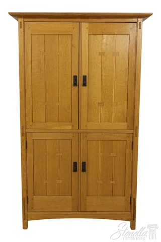 58386EC: STICKLEY Mission Oak Arts & Crafts TV Armoire Cover